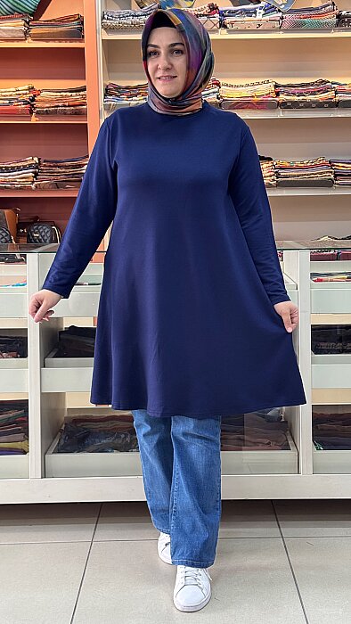 Basic Tunik Lacivert/1360 - Thumbnail
