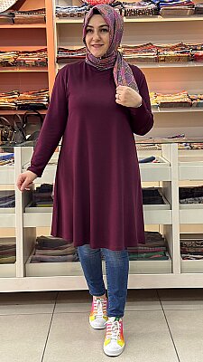 Basic Tunik Bordo/1360 - Thumbnail
