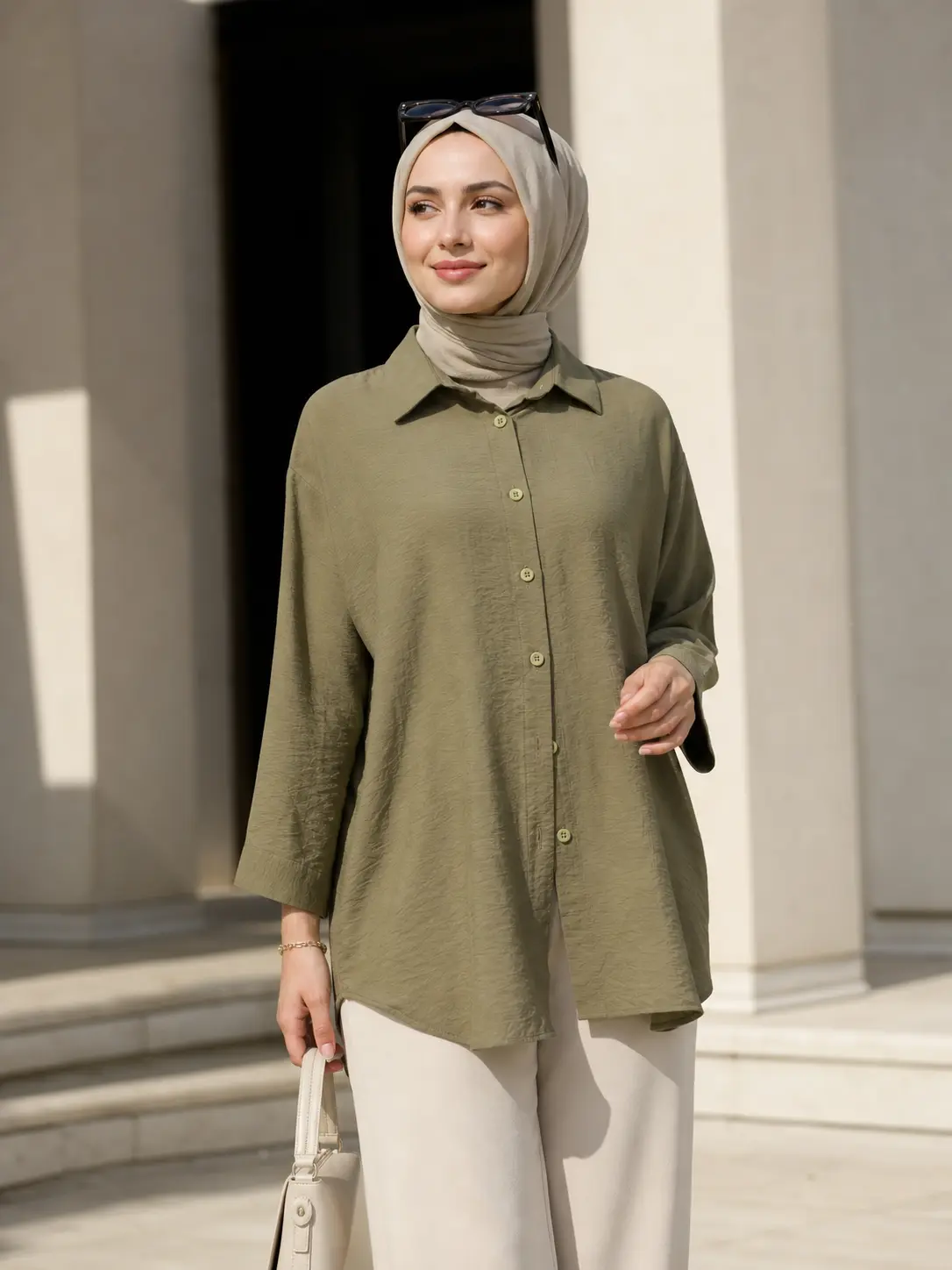 İnza Moda - Basic Tunik Haki/1611 