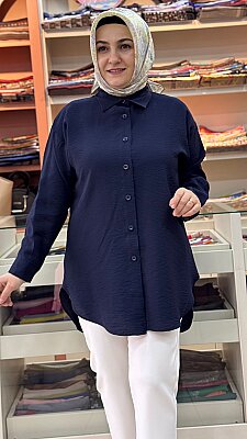 Basic Tunik Lacivert/1611 - Thumbnail