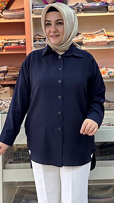 Basic Tunik Lacivert/1611 - Thumbnail