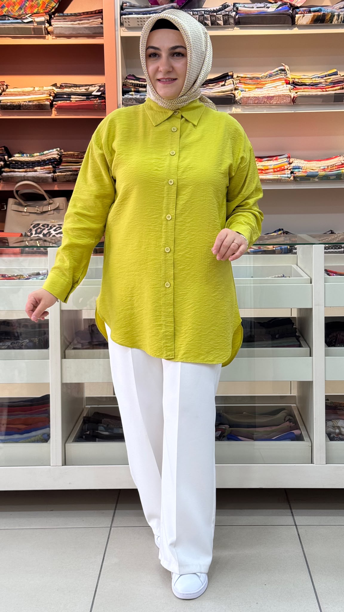İZEL - Basic Tunik Yağ Yeşili/1611 