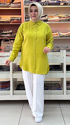 İZEL - Basic Tunik Yağ Yeşili/1611 