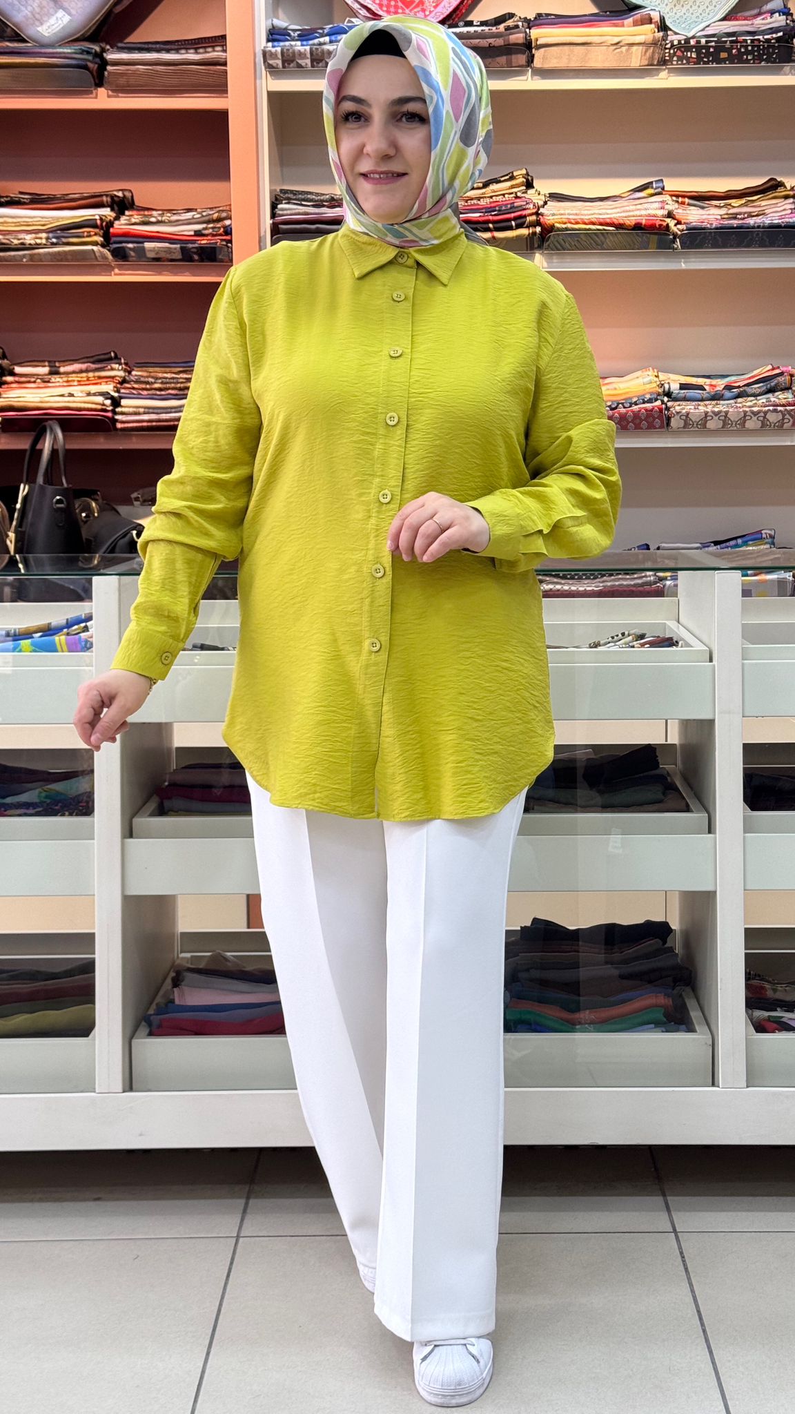 İnza Moda - Basıc Tunik Yağ Yeşili/1505 