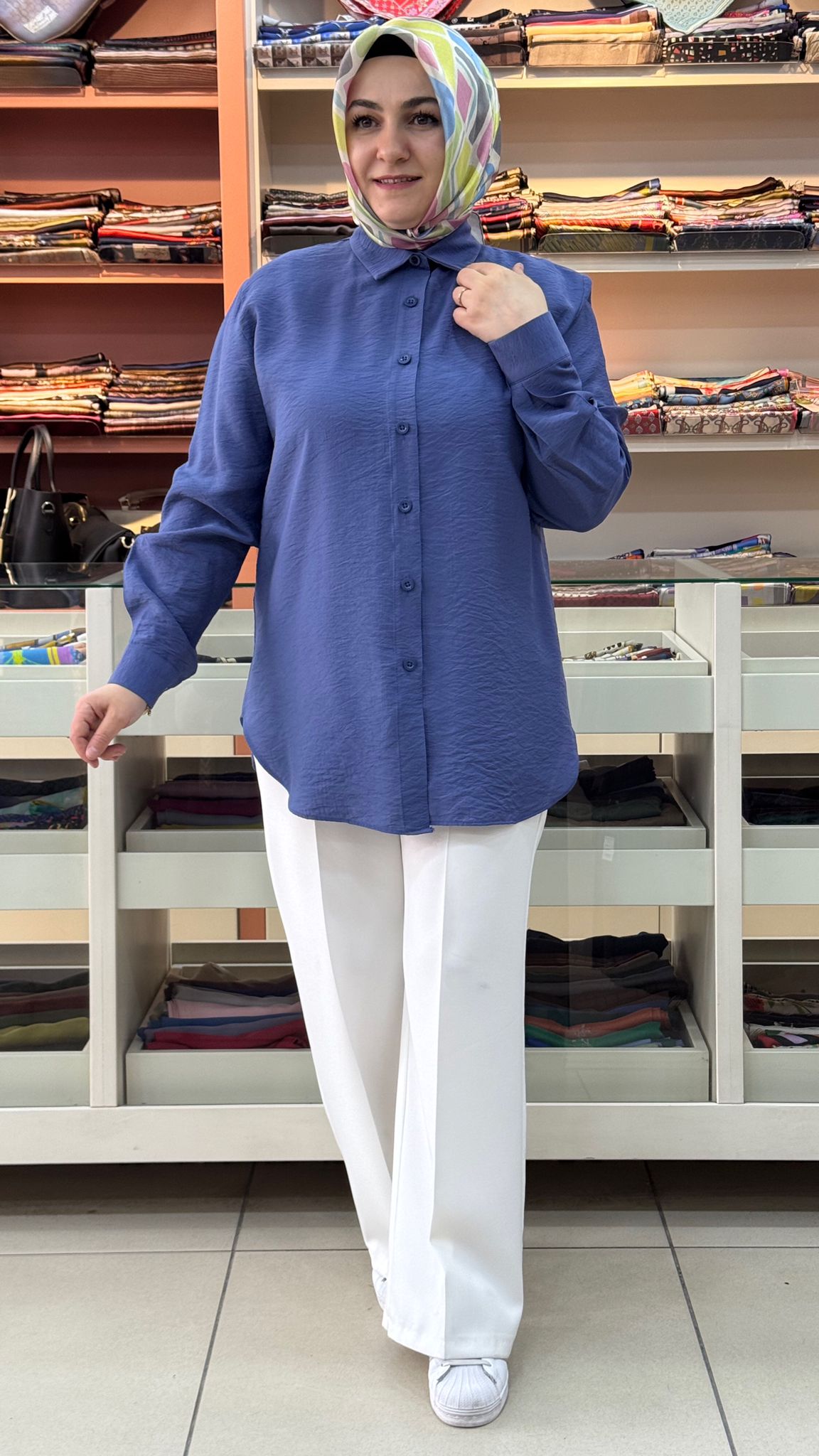 İnza Moda - Basıc Tunik Mavi/1505 