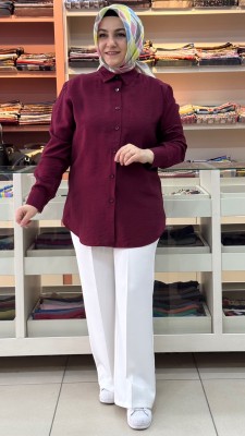 Basıc Tunik Bordo/1505 - Thumbnail