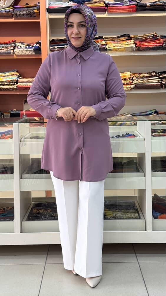  - Basic Uzun Tunik Lila/19173