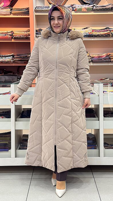 Beli Apolet Detaylı Mont Bej/5181 
