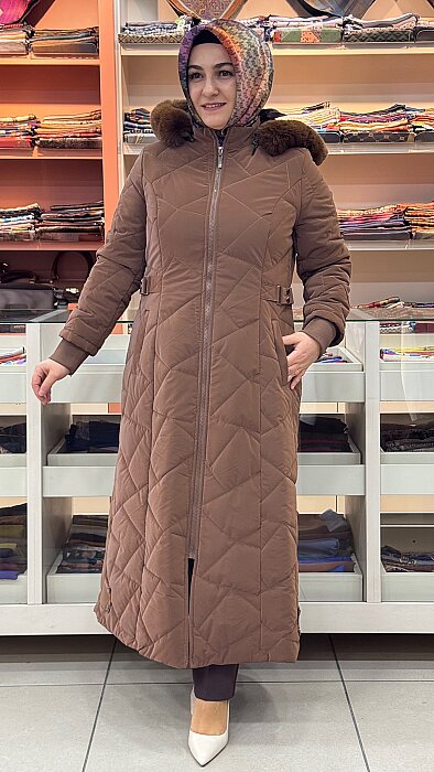 Beli Apolet Detaylı Mont Kahve/5181