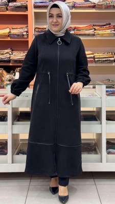 Berelance - Beli Büzgülü Deri Detaylı Süet Kap Siyah/7205