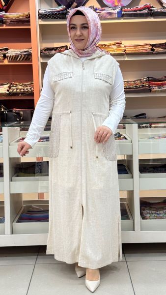 Beli Büzgülü Kapşonlu İçlikli İkili Takım Taş/12001