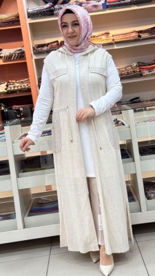 Beli Büzgülü Kapşonlu İçlikli İkili Takım Taş/12001 - Thumbnail