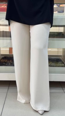 - Beli Köprü Detaylı Bol Paça Pantalon Taş/73119