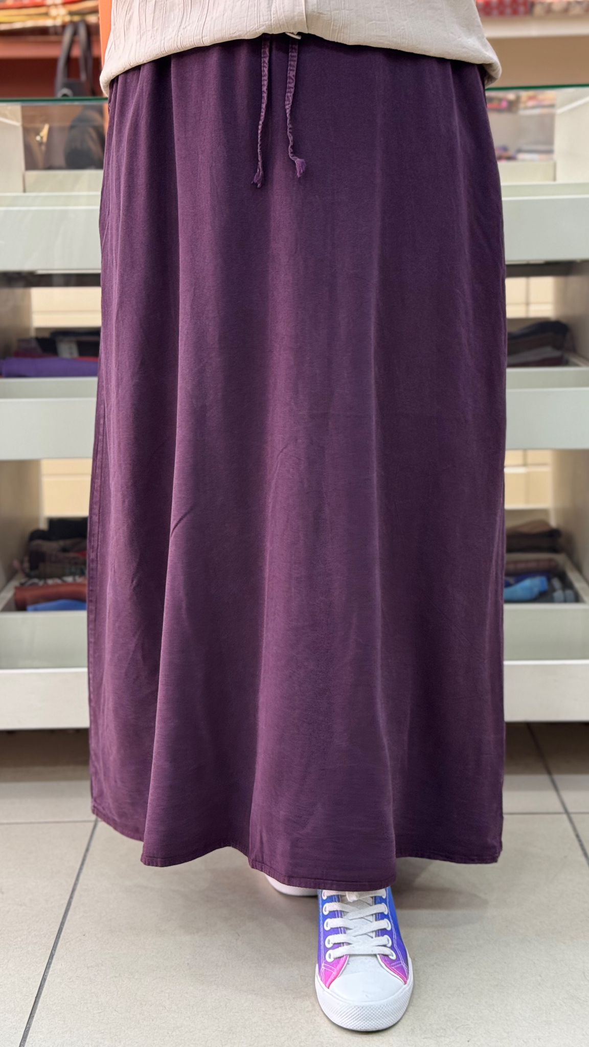 İnza Moda - Beli Lastikli Cepli Etek Mor/1963 