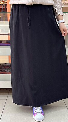 İnza Moda - Beli Lastikli Cepli Etek Siyah/1963 