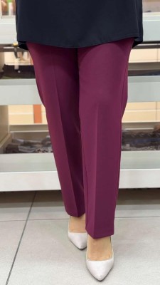 Beli Lastikli Dar Paça Pantolon Bordo/1578 - Thumbnail