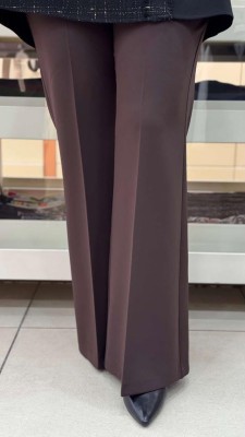 FAMELİN - Beli Lastikli İspanyol Paça Pantolon Acı Kahve/1592