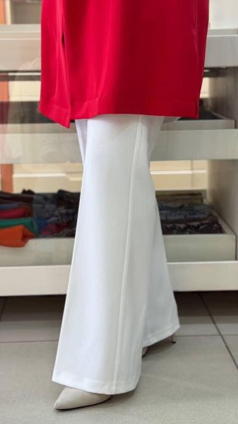 Beli Lastikli İspanyol Paça Pantolon Ekru/1592