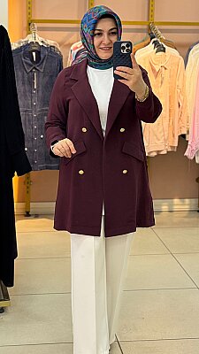 Blazer Ceket Bordo/3079 - Thumbnail