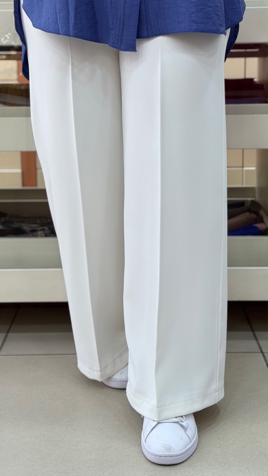 Gaze - Bol Paça Dökümlü Pantolon Ekru / 1050