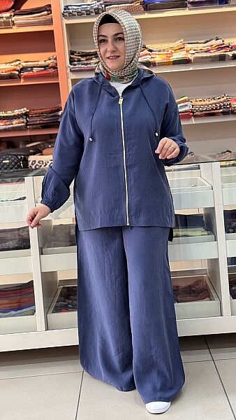 Bol Paça Fermuarlı Takım Lacivert/ 2872