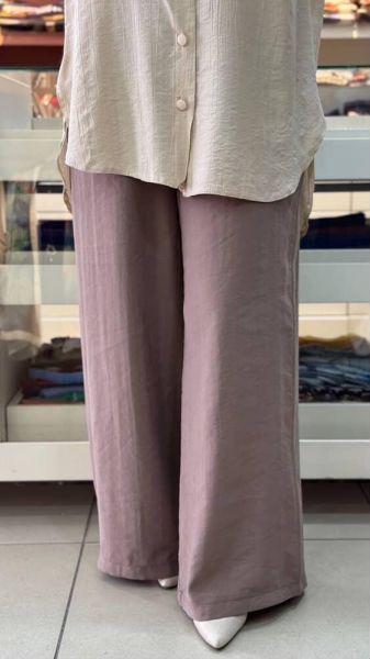 Beli Lastikli Bol Paça Pantolon Vizon/20646