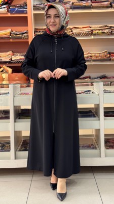 Boncuk Detaylı Giyçık Kap Siyah/1308 - Thumbnail