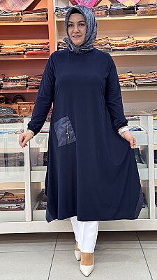 Şura - Cebi Aksesuarlı Tunik Lacivert/3267 
