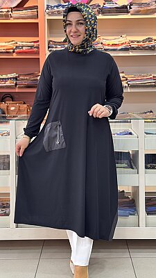 Cebi Aksesuarlı Tunik Siyah/3267 - Thumbnail