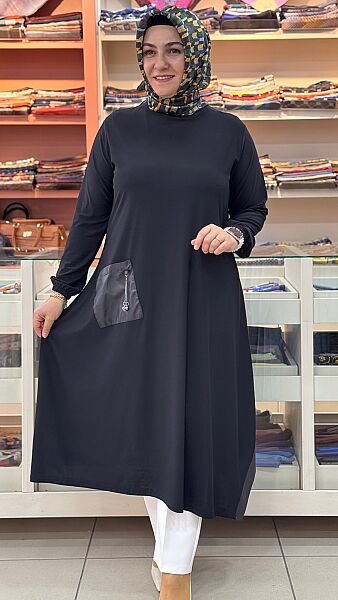 Cebi Aksesuarlı Tunik Siyah/3267