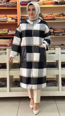 Armine Trend - Cebi Deri Detaylı Kap Siyah/557 Armine Trend - Cebi Deri Detaylı Kap Siyah/557