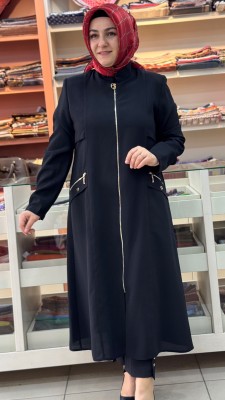 Cebi Fermuar Detaylı Kap Siyah/10112 - Thumbnail