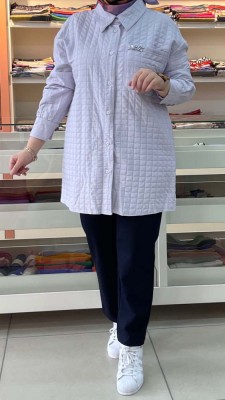 - Cebi Taş Detaylı Kapitone Kap Gri/20565