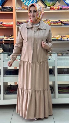 Dua&MisS - Ceketi Fermuar Detaylı Elbise Taş/10120