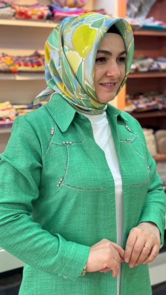 Ceketi Taş Detaylı İçli Dışlı Takım Benotton Yeşili/3703