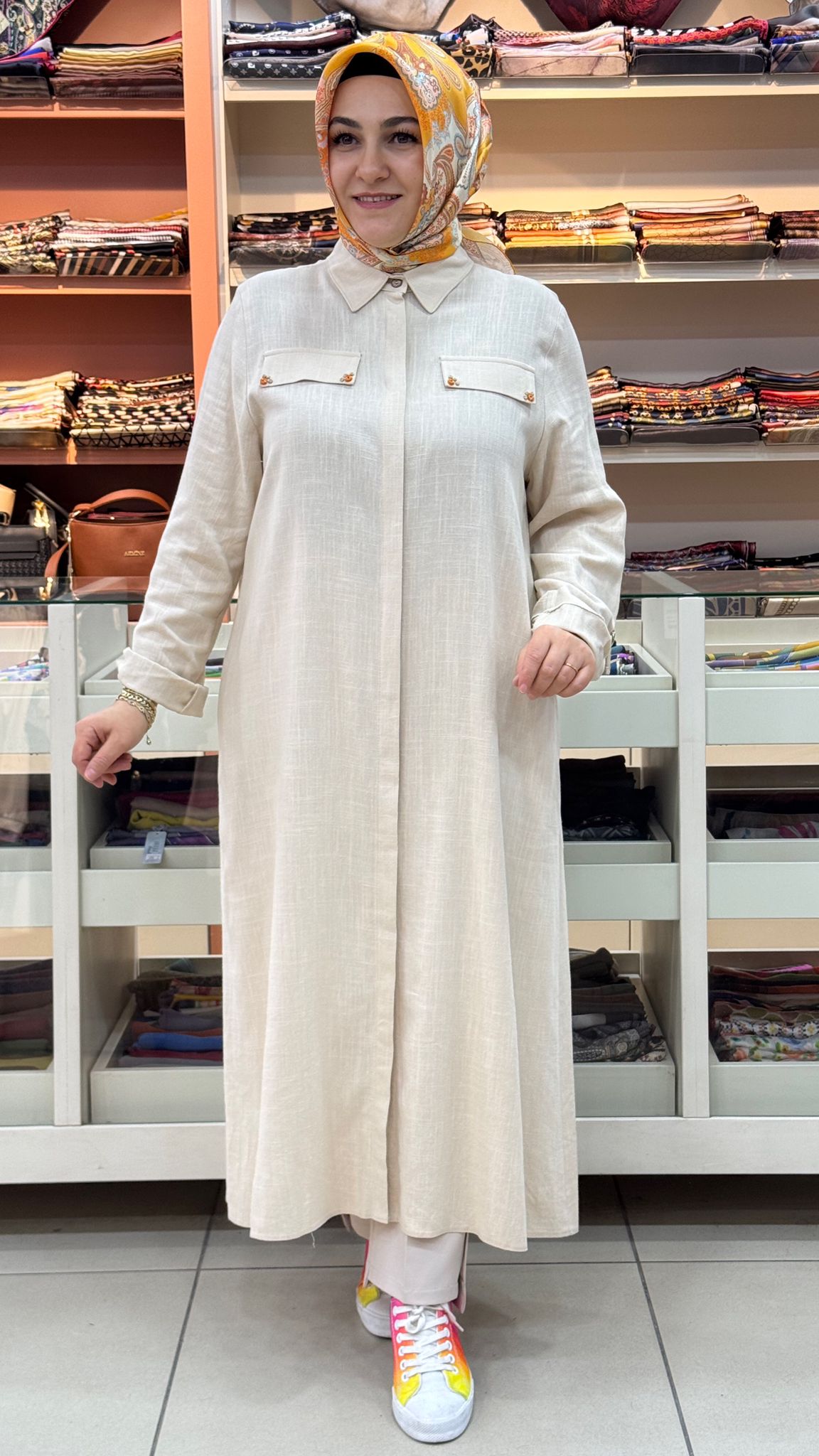 Selam - Cep Görünümlü Çiçek Detaylı Tunik Taş/8700