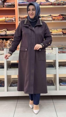 Cepli Ribana Detaylı Süet Kap Acı Kahve/5891 - Thumbnail