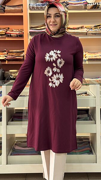 Çiçek Baskılı Tunik Bordo/262912