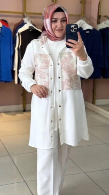 Çiçek Desenli Çıtçıtlı Giyçık Kap Pembe/4216 - Thumbnail