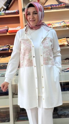 Çiçek Desenli Çıtçıtlı Giyçık Kap Pembe/4216 - Thumbnail