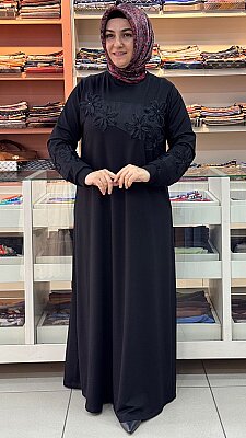 Şura - Çiçek Detaylı Elbise Siyah / 91860