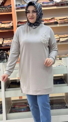 Çiçek Ve Boncuk Detaylı Tunik Taş/1860 - Thumbnail