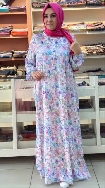 Çiçekli Elbise Pembe/5618