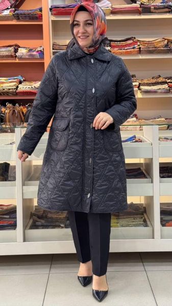 Çıt Çıt Detaylı Kapitone Kap Siyah/5577