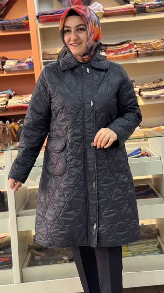 Çıt Çıt Detaylı Kapitone Kap Siyah/5577