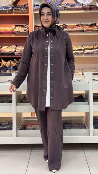 Çıt Çıtlı Süet Kap Kahverengi/21555