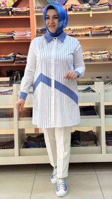 Esswap - Çizgi Detaylı Gömlek Tunik/1229