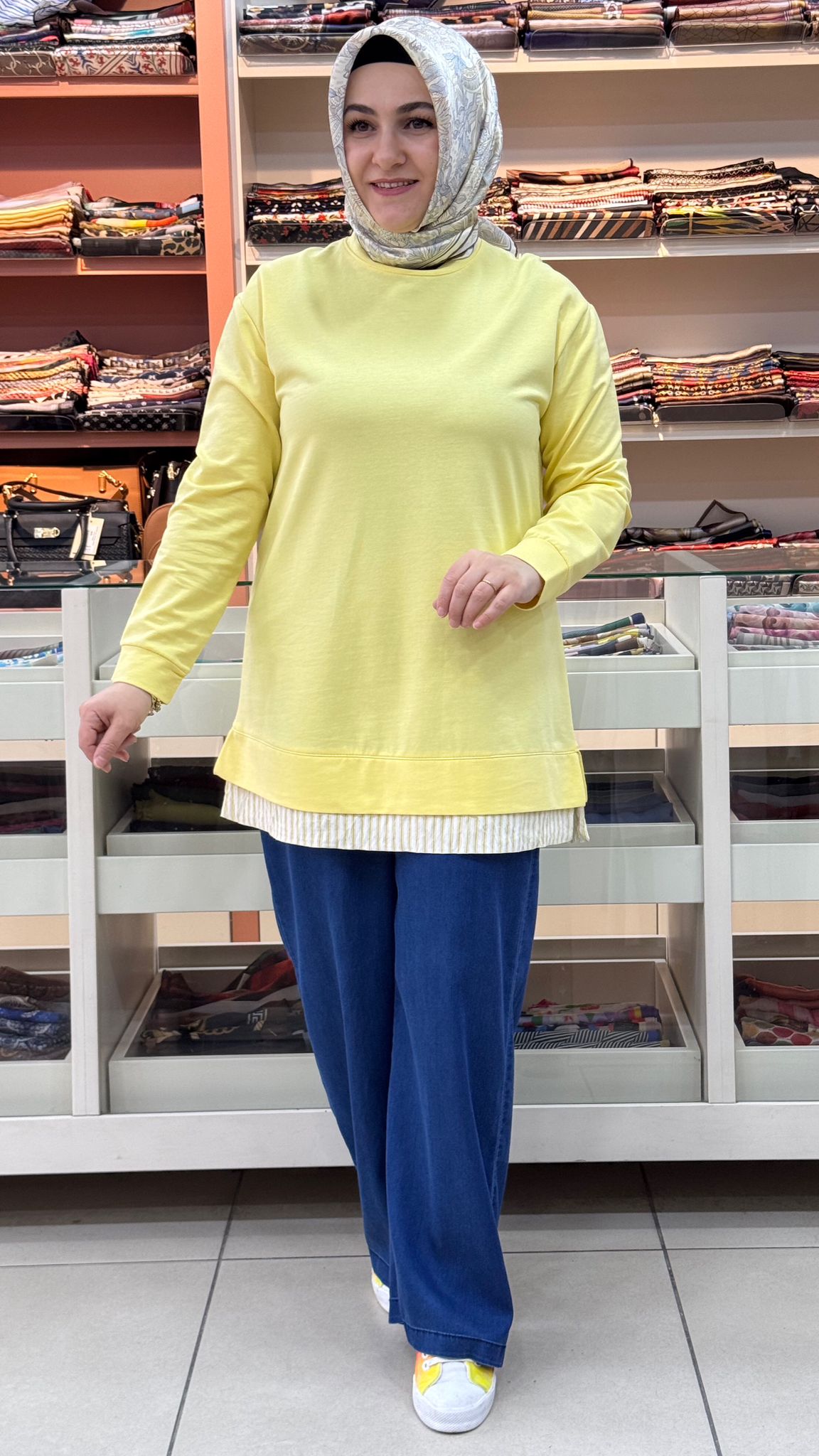 Kado - Çizgi Detaylı Tunik Sarı/257521