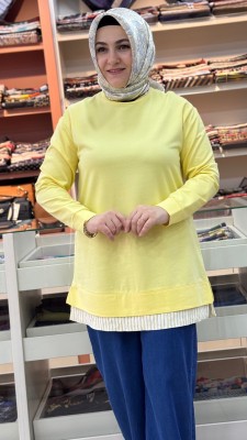 Çizgi Detaylı Tunik Sarı/257521 - Thumbnail