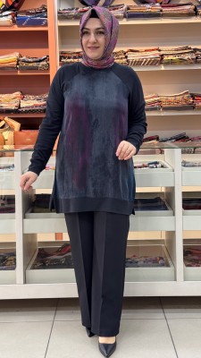 Cupra Desenli Tunik Siyah/262854 - Thumbnail